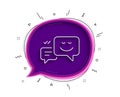 Message speech bubbles with Smile line icon. Vector