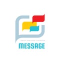 Message - speech bubbles vector logo concept illustration in flat style. Dialogue talking icon. Chat sign. Social media symbol. Royalty Free Stock Photo