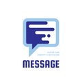 Message - speech bubbles vector logo concept illustration in flat style. Dialogue talking icon. Chat sign. Social media symbol. Royalty Free Stock Photo