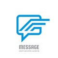 Message - speech bubbles vector logo concept illustration in flat style. Dialogue talking icon. Chat sign. Social media symbol. Royalty Free Stock Photo