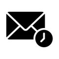 Message time vector glyph flat icon
