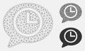 Message Time Vector Mesh Carcass Model and Triangle Mosaic Icon Royalty Free Stock Photo