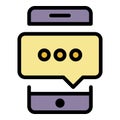 Message type indicator icon color outline vector Royalty Free Stock Photo