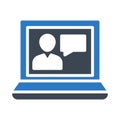 Message glyph color flat vector icon Royalty Free Stock Photo