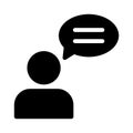 Message glyph flat vector icon Royalty Free Stock Photo