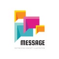 Message - vector logo template concept illustration in flat style. Talking chat creative sign. Social media abstract symbol. Royalty Free Stock Photo