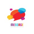 Message - vector logo template concept illustration in flat style. Talking chat creative sign. Social media abstract symbol. Royalty Free Stock Photo