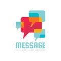 Message - vector logo template concept illustration. Speech bubble creative sign. Internet chat icon. Abstract mosaic. Royalty Free Stock Photo
