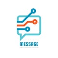 Message - vector logo template concept illustration. Speech bubble creative sign. Internet chat icon. Modern computer technology s Royalty Free Stock Photo