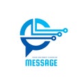 Message - vector logo template concept illustration. Speech bubble creative sign. Internet chat icon. Modern computer technology.