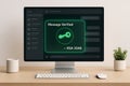 Message verification on computer screen illustrating encryption technology and secure communication within a digital chat Royalty Free Stock Photo