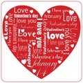 Message of white love on Valentine`s special heart Day