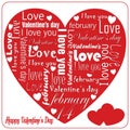 Message of white love on Valentine`s special heart Day