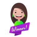 Message Winner! Head avatar of the girl in green clothes.