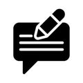 Message write vector glyph flat icon
