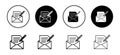 Message writing vector icon set collection. Message writing Outline flat Icon Royalty Free Stock Photo