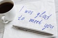 Message written on napkin Royalty Free Stock Photo