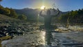 Messages that can raise awareness made with mud on the lakeside in nature