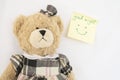 Messages card and teddy bear Royalty Free Stock Photo