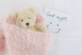 Messages card and teddy bear Royalty Free Stock Photo