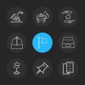 messages , email , document , speaker, sound , eps icons set vector