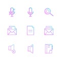 messages , email , document , speaker, sound , eps icons set vector