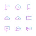 messages , email , document , speaker, sound , eps icons set vector