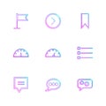 messages , email , document , speaker, sound , eps icons set vector