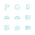 messages , email , document , speaker, sound , eps icons set vector