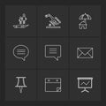 messages , email , document , speaker, sound , eps icons set vector