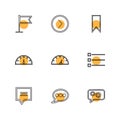 messages , email , document , speaker, sound , eps icons set vector