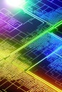 Messages, links, and signals shine in this abstract cyberspace of computations
