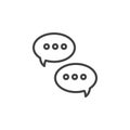 Messages speech bubbles line icon, outline vector sign, linear style pictogram isolated on white