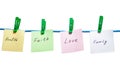 Messages written on a paper isolated Royalty Free Stock Photo