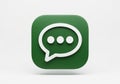 Messaging App Icon â Green Rounded Square with White Speech Bubble and Black Outline Royalty Free Stock Photo