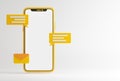 Messaging Conversation App Concept. Mockup Social Media Background Copy Space 3D Rendering