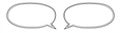 Messaging conversation elements in a one-line bubble. Communication speech clouds, empty dialogue text arranged in a
