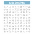 Messaging icons, line symbols, web signs, vector set, isolated illustration Royalty Free Stock Photo