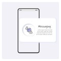 Messaging line icon or button