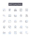 Messaging line icons collection. Chatting, Correspondence, Communicating, Texting, Emailing, Interacting, Exchanging