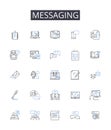 Messaging line icons collection. Chatting, Correspondence, Communicating, Texting, Emailing, Interacting, Exchanging