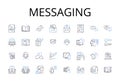 Messaging line icons collection. Chatting, Correspondence, Communicating, Texting, Emailing, Interacting, Exchanging