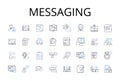 Messaging line icons collection. Chatting, Correspondence, Communicating, Texting, Emailing, Interacting, Exchanging