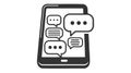 Messaging, Talking, Chating with phone vector icon