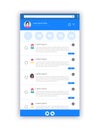 Messenger Application web page design template, modern user interface and content mockup