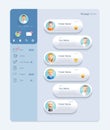 Messenger chat interface with dialogue window background mobile UI design concept