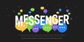 Messenger concept vector illustration of big letters with colour speech bubbles Royalty Free Stock Photo