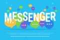 Messenger concept vector illustration of big letters with colour speech bubbles Royalty Free Stock Photo