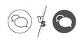 Messenger line icon. Speech bubble sign. Chat message. Vector