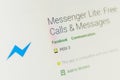 Messenger Lite Facebook App Icon. Selective focus.